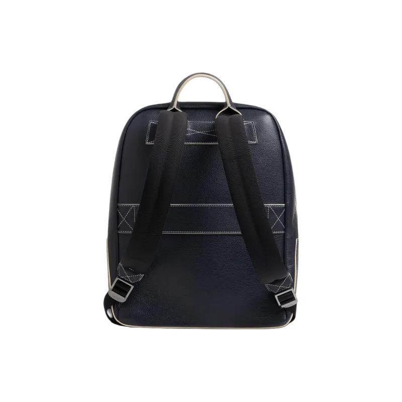 LANCEL ROLAND GARROS Collaboration Grained Cow Leather Backpack Small Size Unisex Black-2