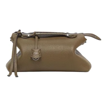 FENDI By The Way Series Calfskin One Shoulder Handbag Tubas Women's Green