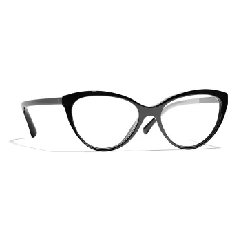 CHANEL Plate Frame Cat Eye Eyeglass Frames Women's
