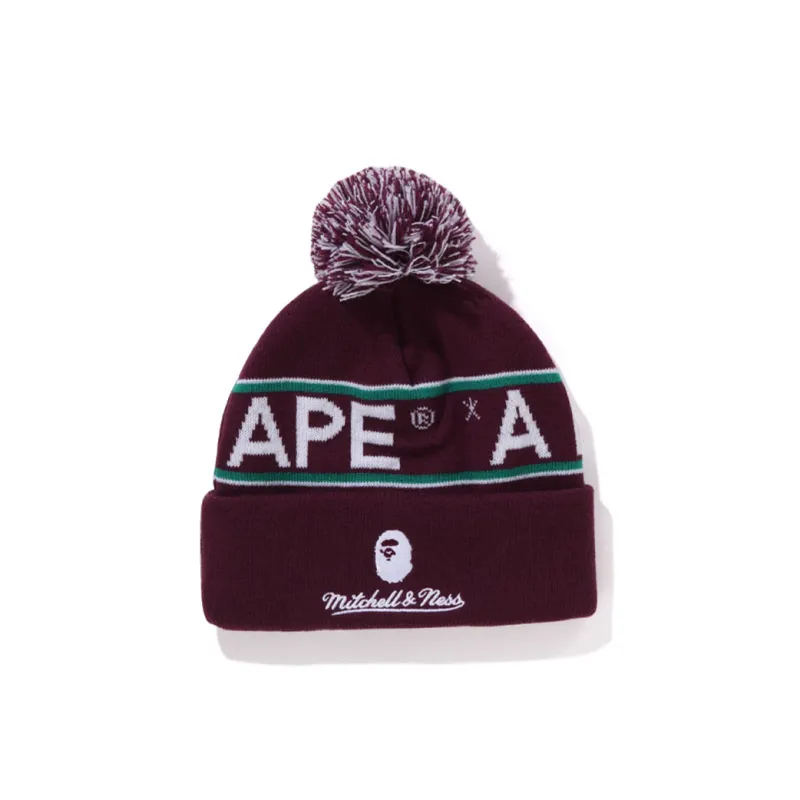 Bape X Mitchell & Ness Nhl Pom Beanie-1