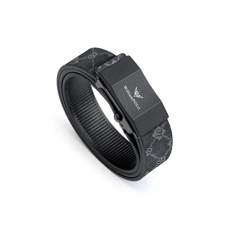 WilliamPOLO Outer PVC Base Microfiber Leather Belts Men's 3.4cm Wide-1