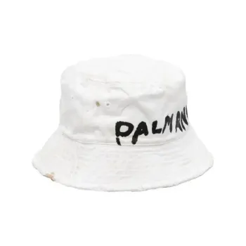 PALM ANGELS Cotton Bucket Hats Unisex White