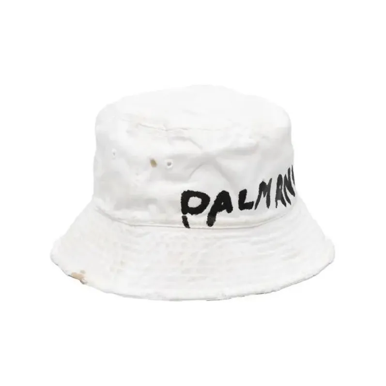 PALM ANGELS Cotton Bucket Hats Unisex White-0