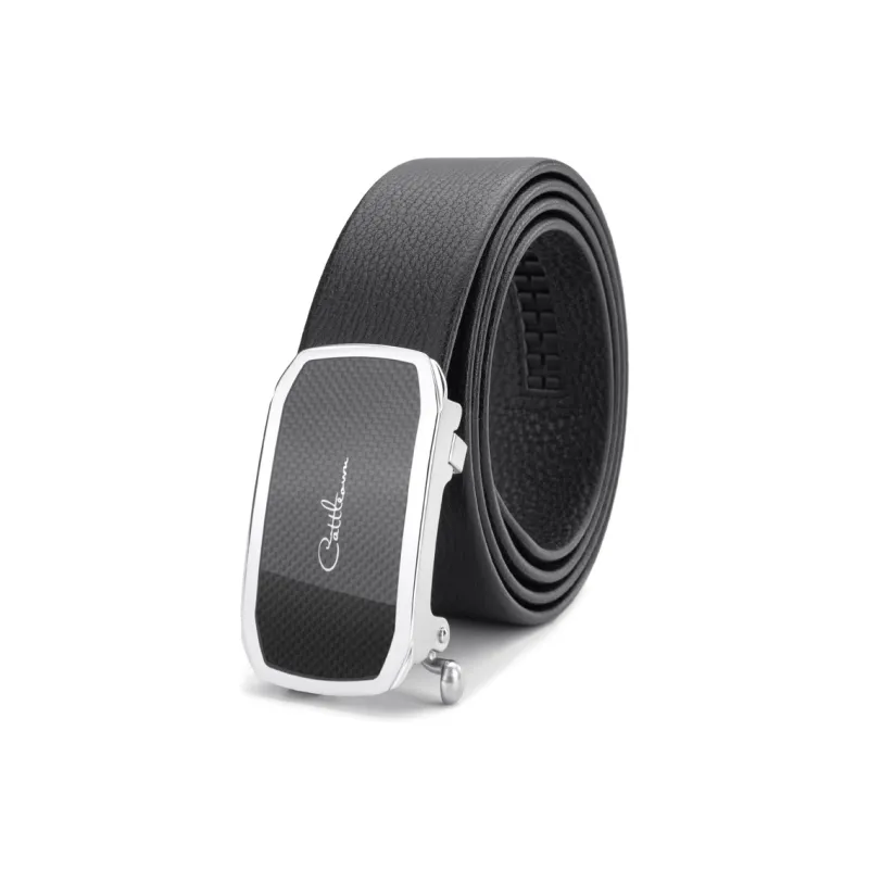 Cows Reign Stainless Steel Automatic Buckle Belt Versatile Business Pants Belt Leather Belts Men's Width 3.4cm-0