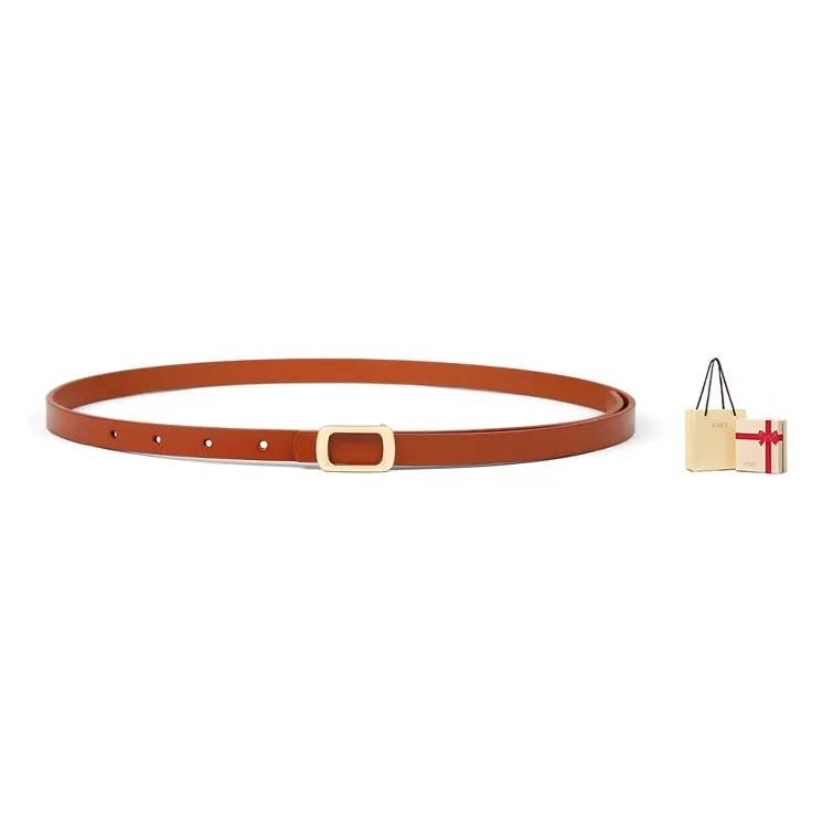 VINEY Cow Split Leather Leather Belts Women's Width 1.2cm-4