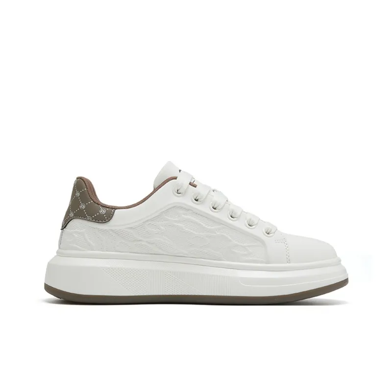 JOSINY Lightweight And Breathable Low Top Attractive And Versatile Skateboard Shoes, White Sneakers Unisex-2