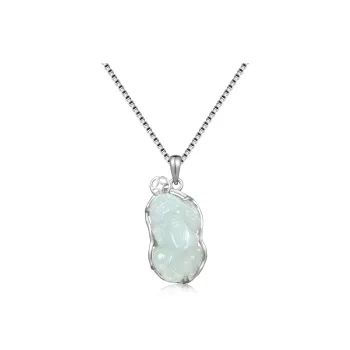 Best Wishes Bean Type Jadeite Necklaces Unisex