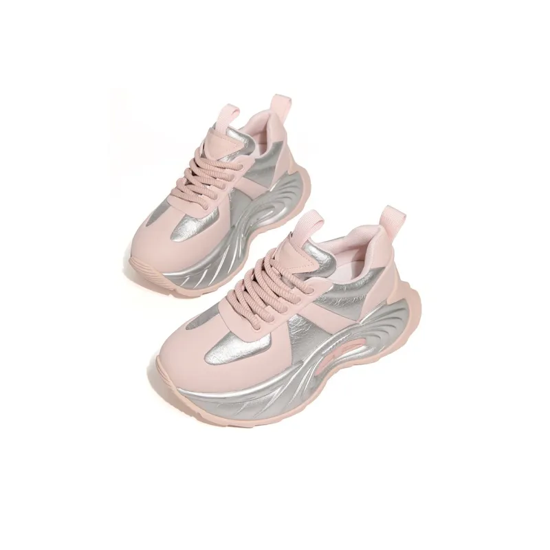 XIAOFAMIAO Wear Resistant Height Increasing Low Top Chunky Sneakers Women's-2