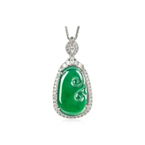 Cuiya Golden Building Jadeite Necklaces Women's