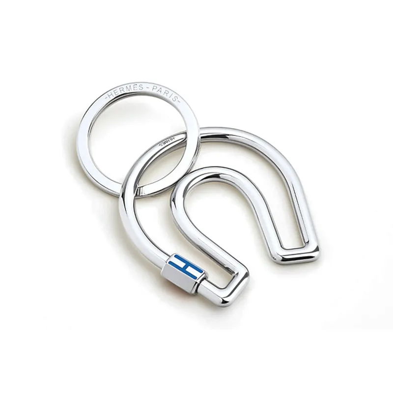 HERMES Cheval Keychain Unisex Silver-0