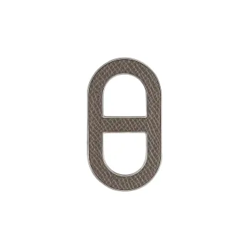 HERMES Chaine D'Ancre Calfskin Brooches Unisex Brown