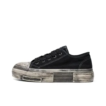 Mengsai Dusty Shoes Low Top Canvas Shoes Men's Black
