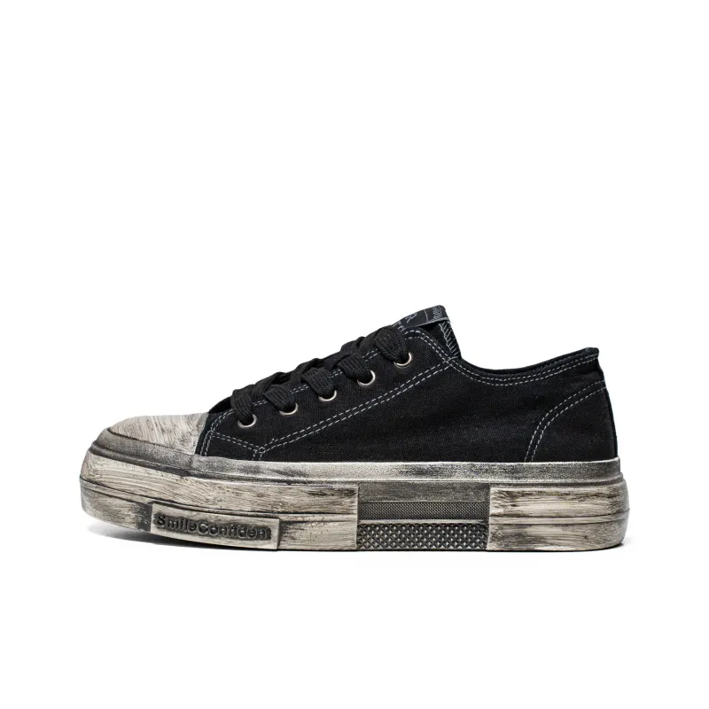 Mengsai Abrasion Resistant Slip Resistant Low Top Canvas Shoes Men's Black-0