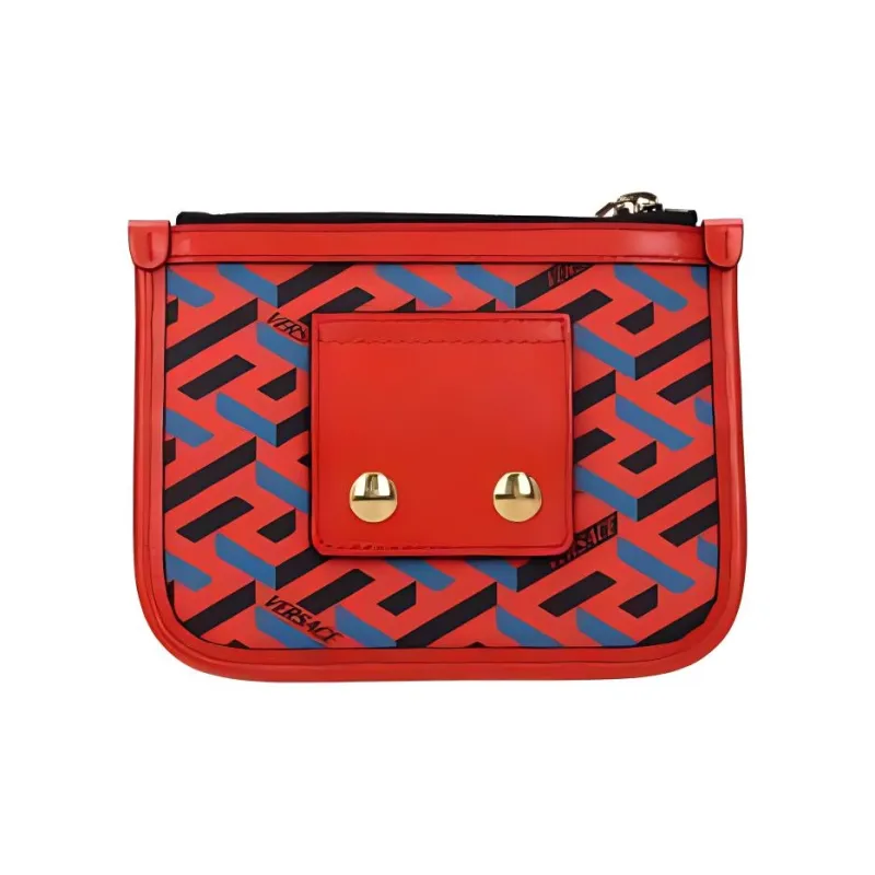 FANSIZHE La Greca Leather Clutch Women's Red/Blue-1