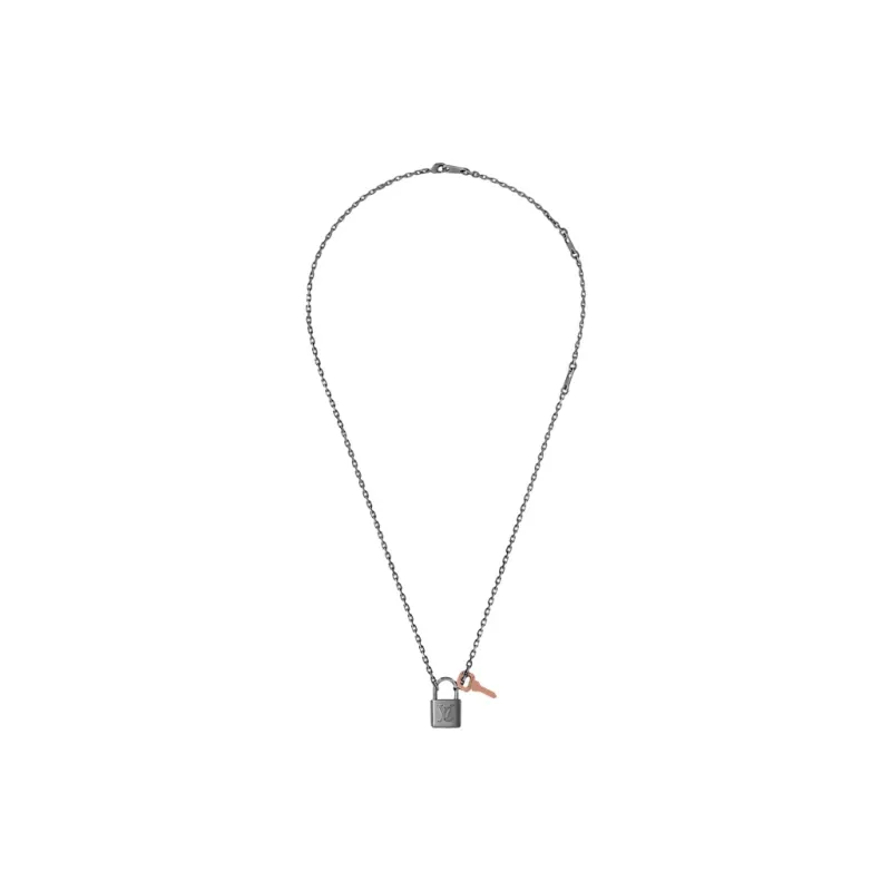 LOUIS VUITTON Padlock Necklaces Men Silver-1
