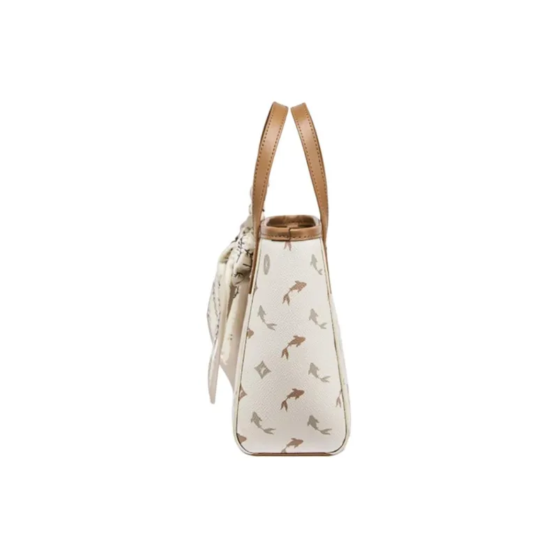 RED DRAGONFLY PVC Tote Bag, Shopping Bag, Portable Crossbody Bag, Shoulder Bag Medium Size Women's Pink/Light Brown-7