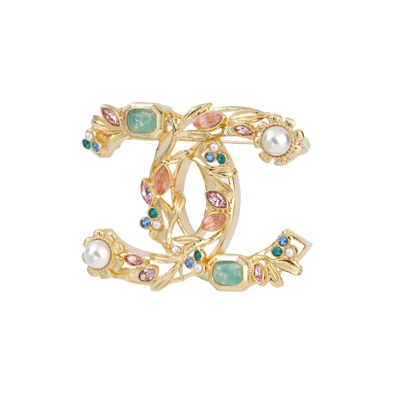 CHANEL Metal Brooch Women's Gold-0