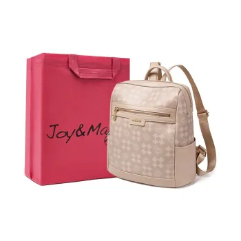 Joy&Mario PVC Premium Texture Lightweight Casual Commute Large Size Women's Cream Apricot/Coffee