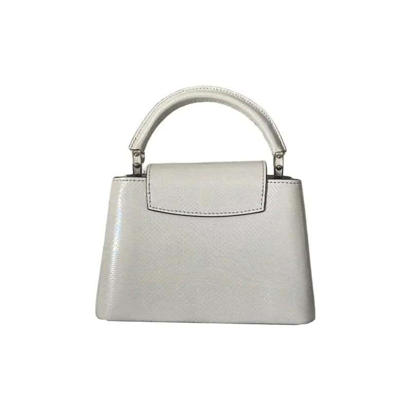 LOUIS VUITTON Leather Trim Handbag Women's White-2