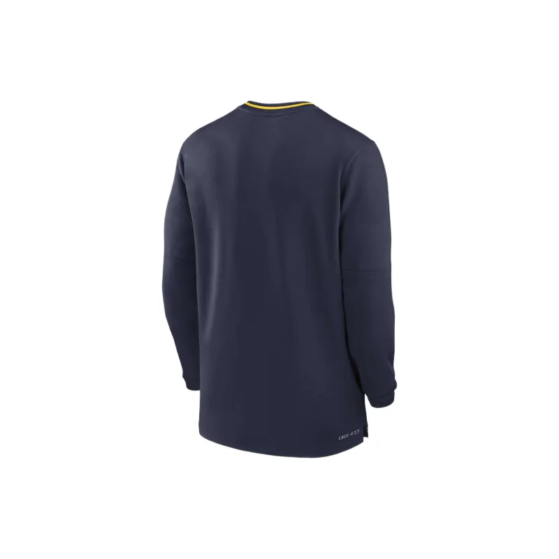 Jordan Michigan Wolverines Sideline Coach Men's Jordan Dri FIT College 1/2 Zip Long Sleeve Top-1