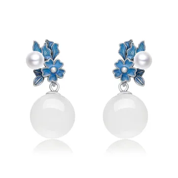 MARY WINDSOR Hetian Jade Earrings Women's White Jade