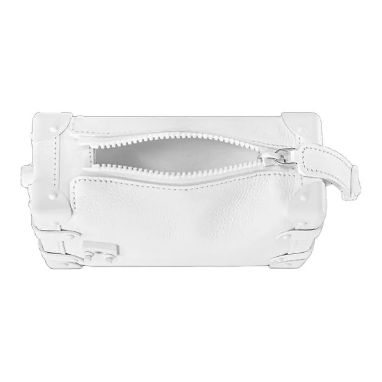 LOUIS VUITTON Cow Leather Soft Box Shoulder Bag, Crossbody Bag, Handbag Small Size Women's White-2