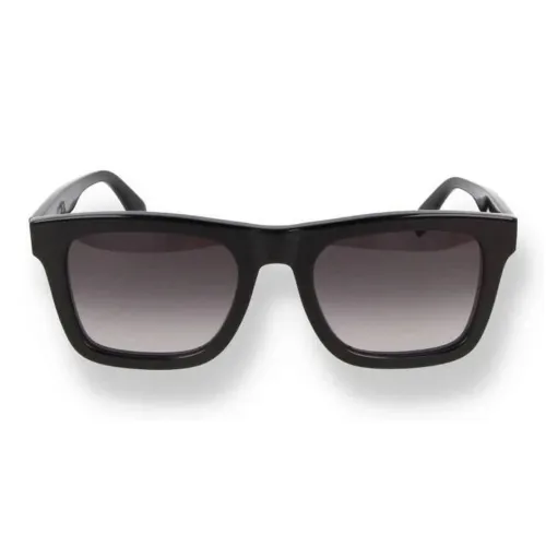 Alexander McQueen Plate Frame Square Sunglasses Women's Black