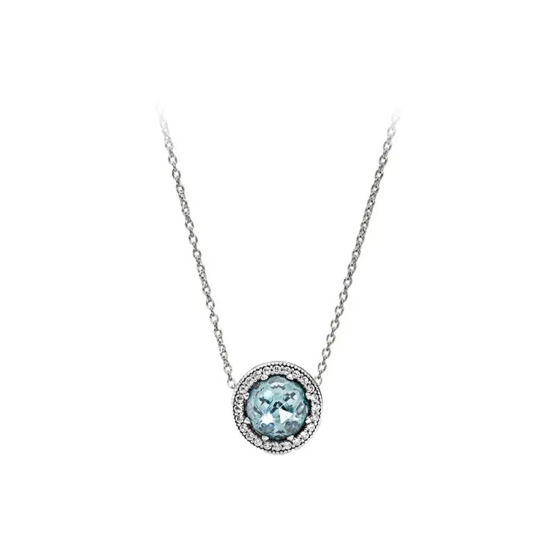Pandora 925 Sterling Silver Necklaces Women's Multicolor-4