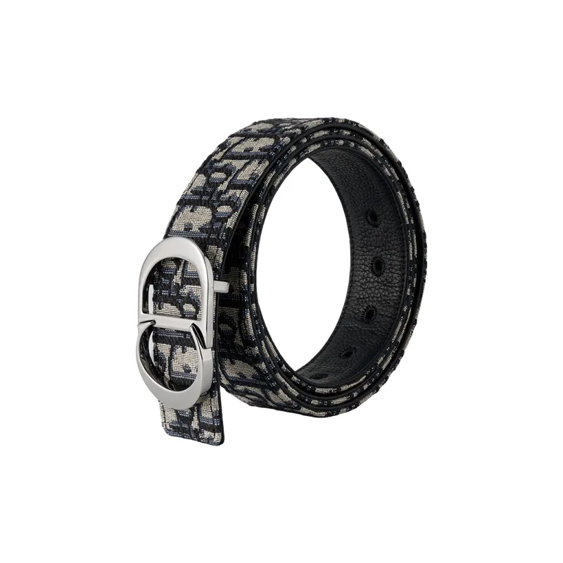DIOR Leather Belt Men Black/beige 90