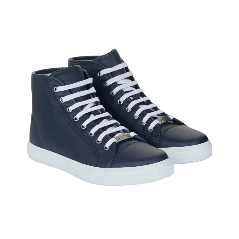 GUCCI Leather High 'Dark Blue'-2