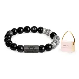 Men's Beaded Bracelet+Pink Gift Box Set