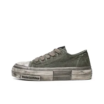 Mengsai Dusty Shoes Low Top Canvas Shoes Men's Army Green