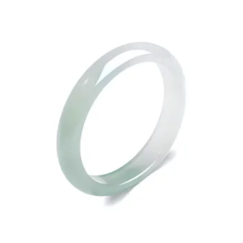 Silver Trim Chalcedony Jade Bangles Women's