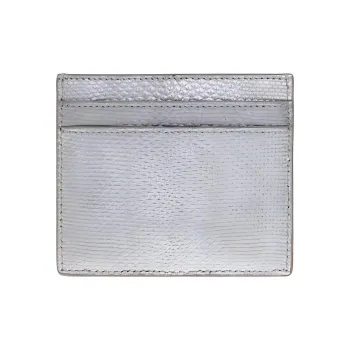 SAINT LAURENT Calfskin Card Holder Men's Silver