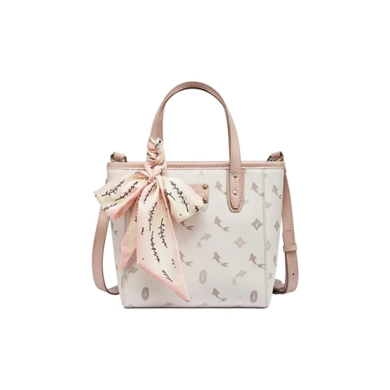 RED DRAGONFLY PVC Tote Bag, Shopping Bag, Portable Crossbody Bag, Shoulder Bag Medium Size Women's Pink/Light Brown-0