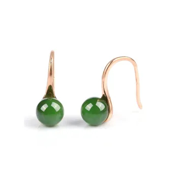 Yi Zhen Ge Hetian Jade 925 Silver Earrings Women's