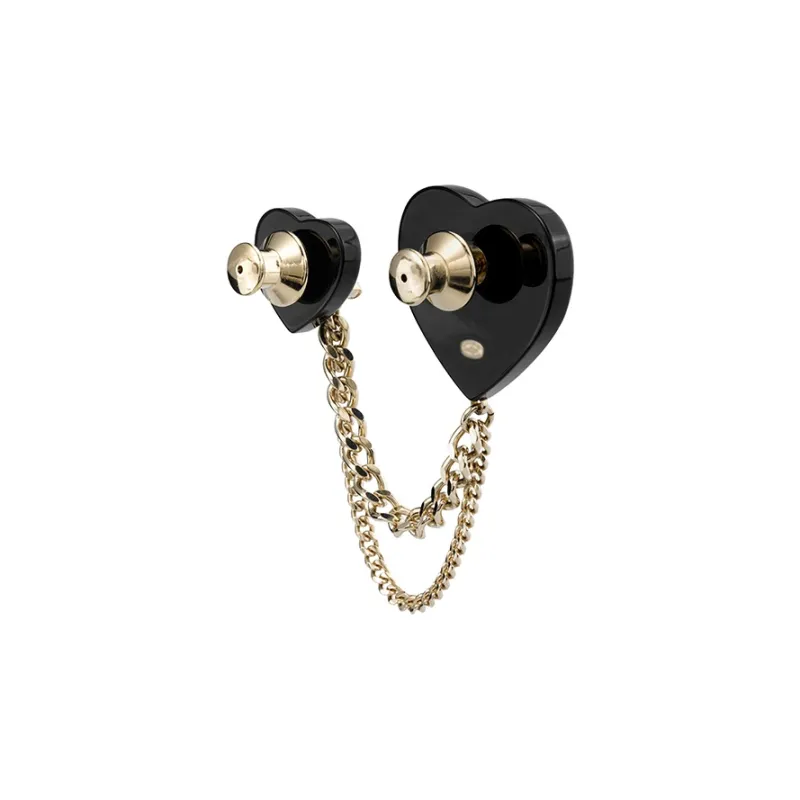 CHANEL Resin Metal Brooches Women's Black-2
