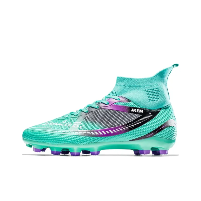 JKEM FG Rubber Long Studs Soft Ground Firm Ground Anti-Slip Wear-Resistant Soccer Shoes Unisex-10