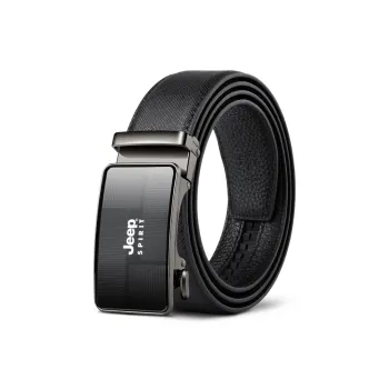 JEEP SPIRIT Youth Casual Automatic Buckle Cow Leather Belts Men's Width 3.4cm