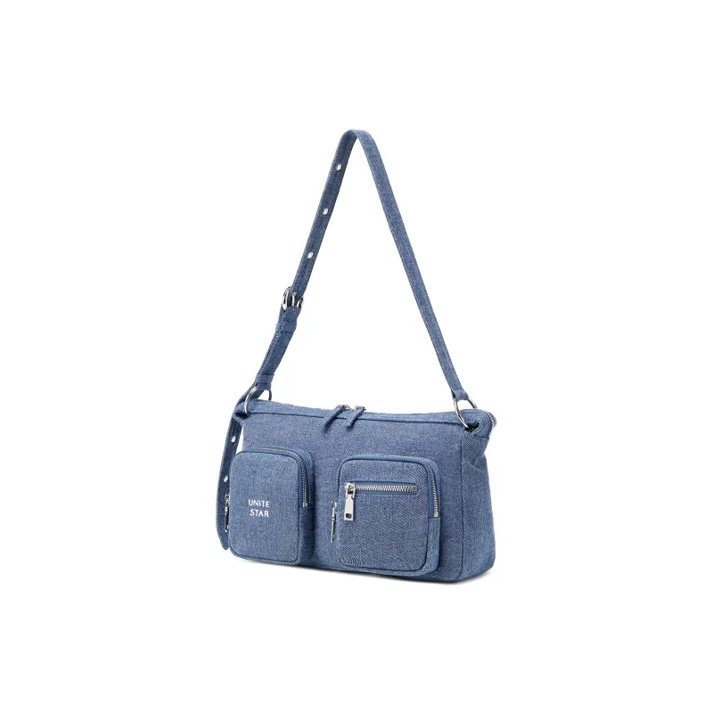 UNITE STAR Denim Tote Crossbody Bag Shoulder Bag Medium Size Women's Black Denim/Denim Blue/Dark Blue-20