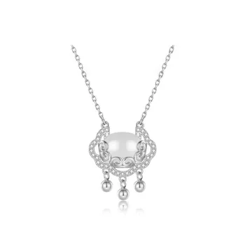 SWEET PLANET 999 Fine Silver Jade Necklaces Women's Chalcedony