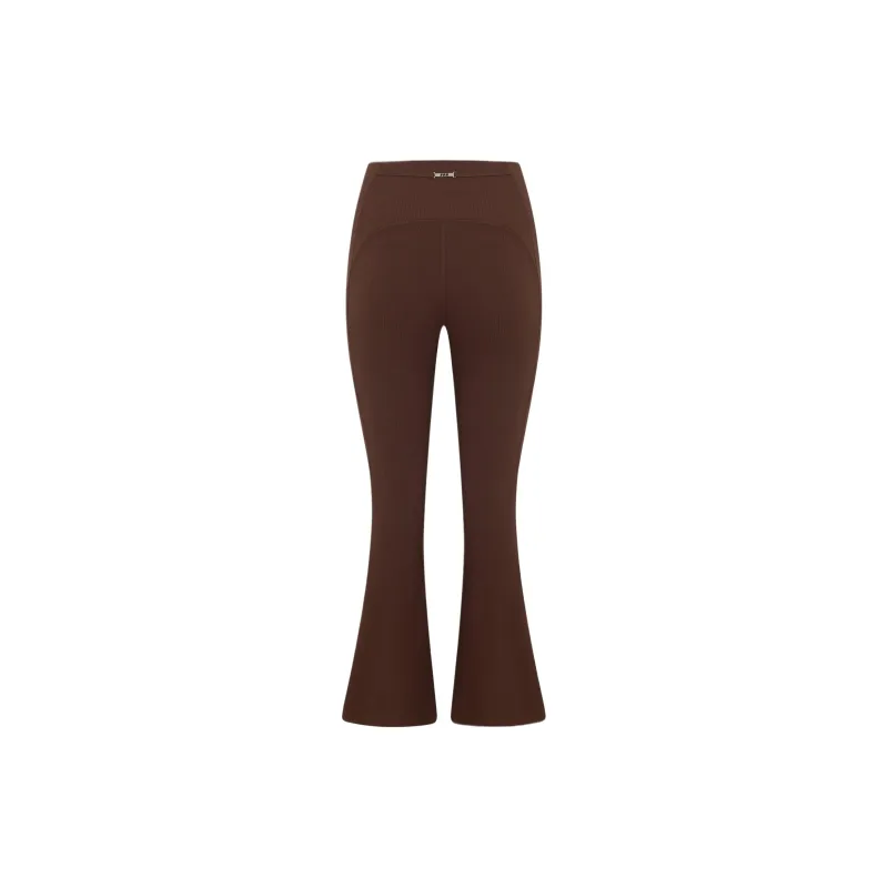 LORNA JANE Irresistible Stomach Support Rib Flared Leggings Athletic Trousers Women's-1