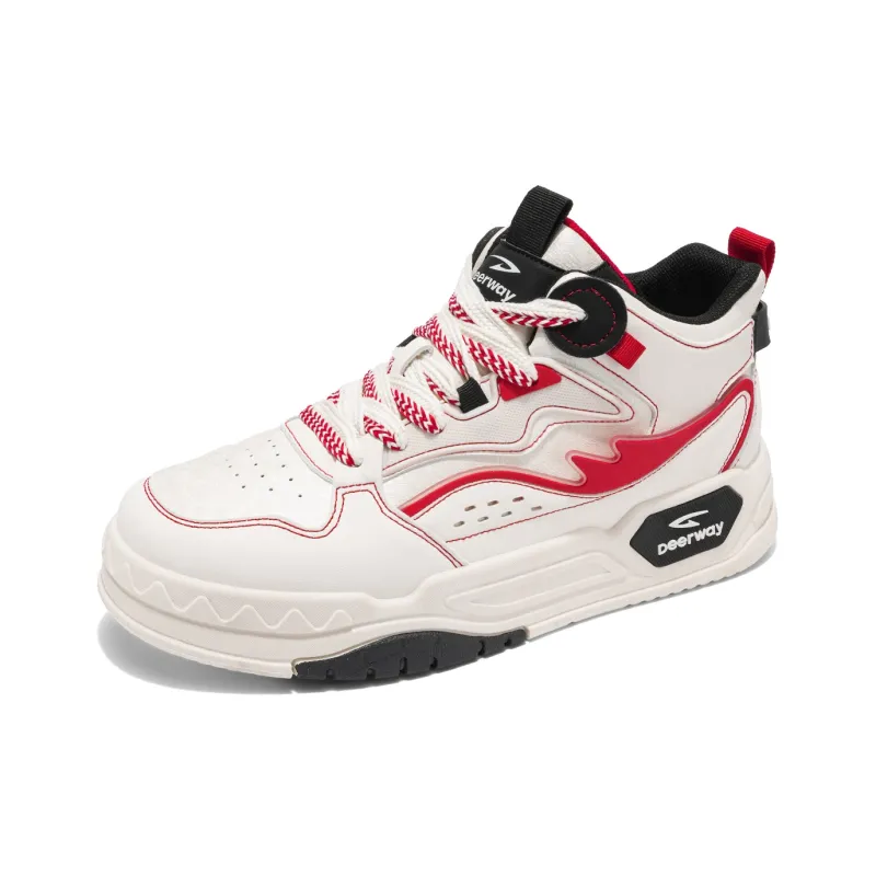 DEERWAY Thermal Abrasion Resistant Lightweight Mid Top Height Increasing Stylish Skateboarding Shoes Men's-1