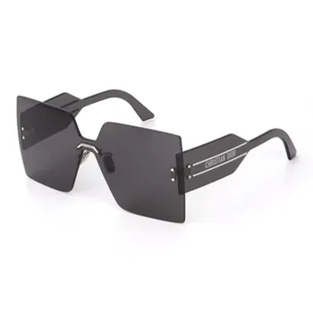 DIOR Plate Frame Irregular Shape Sunglasses Unisex Gray