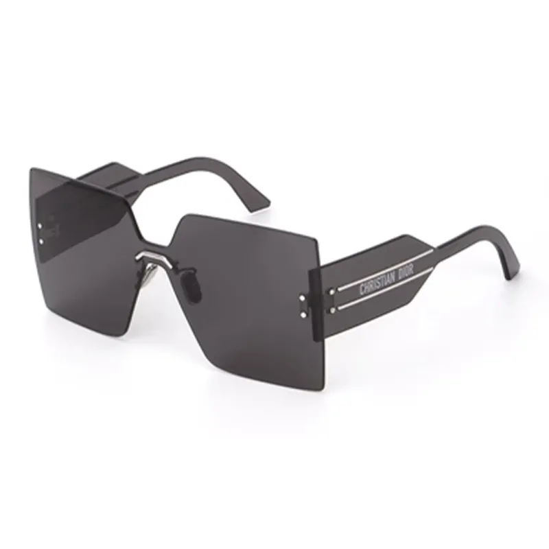 DIOR Plate Frame Irregular Shape Sunglasses Unisex Gray-0