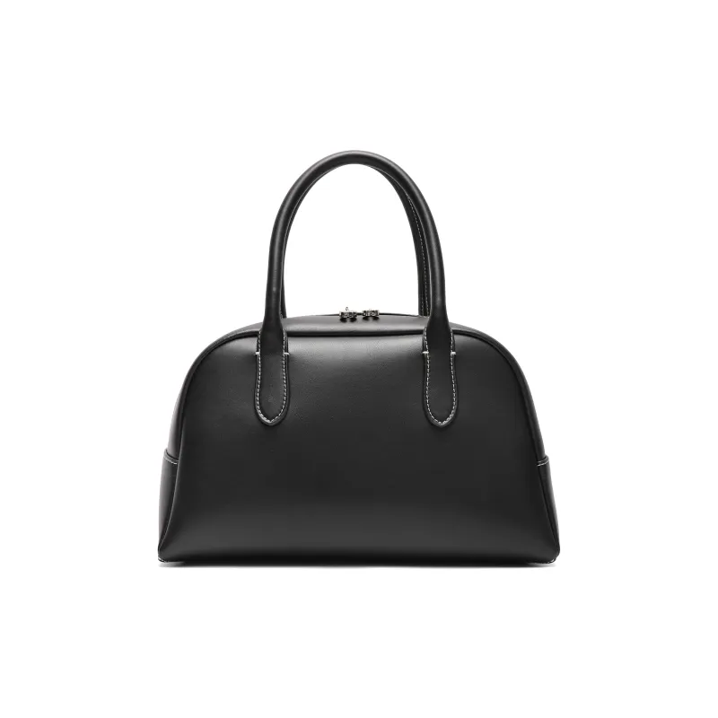 BELLE Cow Split Leather With Artificial Leather Handbag Regular Women's Coffee/Black-8