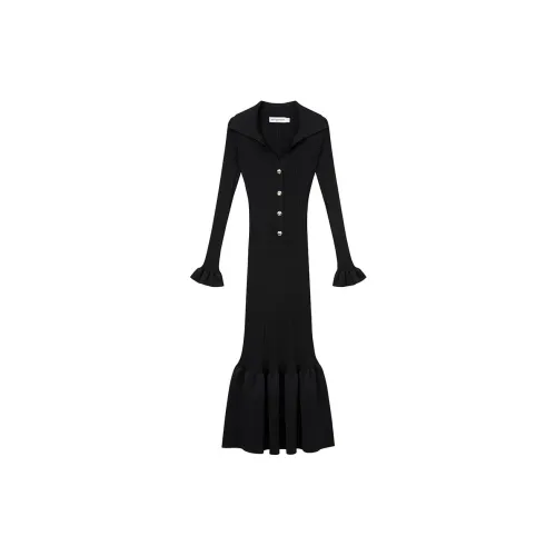 Self-portrait Long-Sleeved Dresses Women's Classic Black