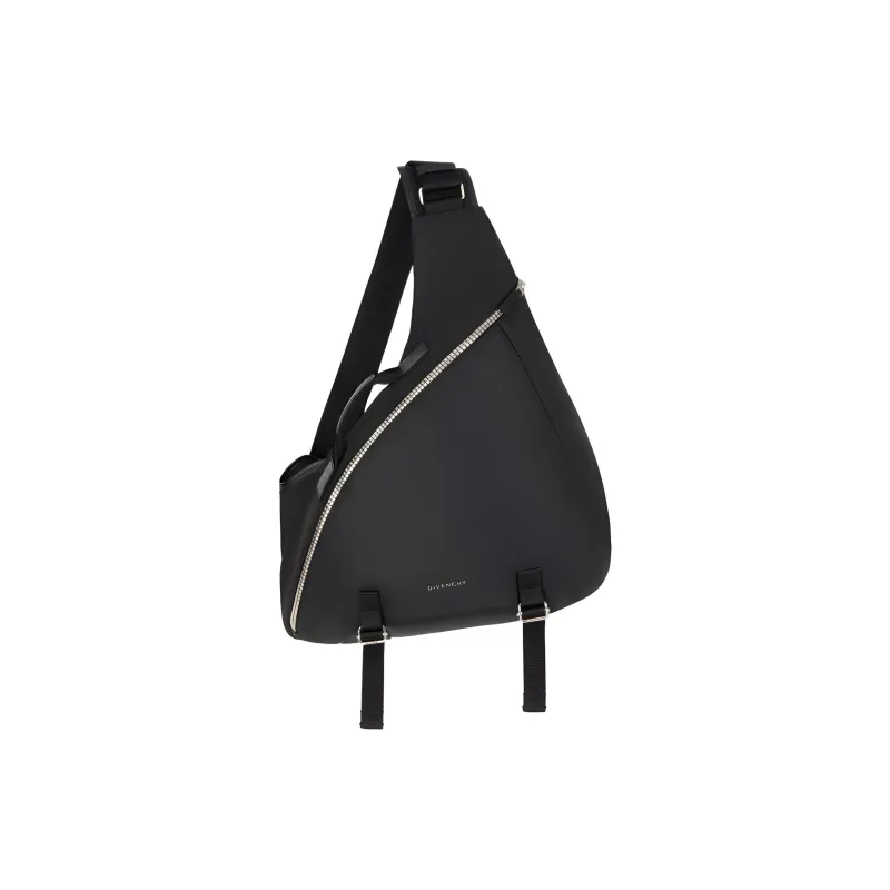 Givenchy 4G Zip Closure Triangle Bag Sling Bag Medium Size Men's Black-0