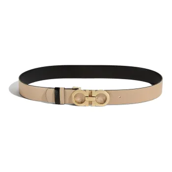 FERRAGAMO Double Sided Cow Leather Belts Women's Multicolor Width 3.5CM
