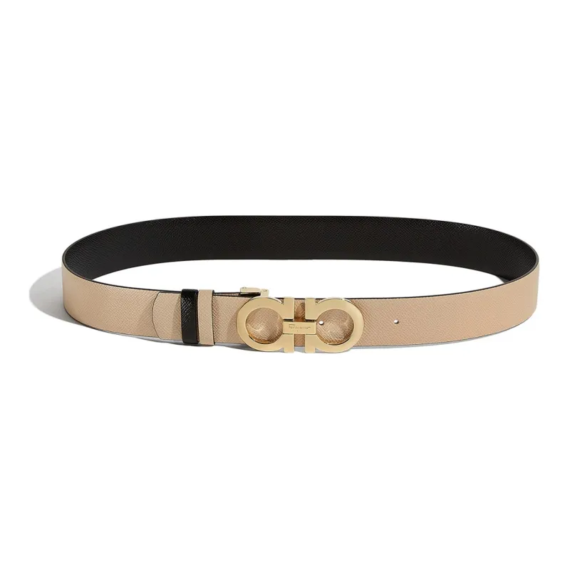 FERRAGAMO Double Sided Cow Leather Belts Women's Multicolor Width 3.5CM-0